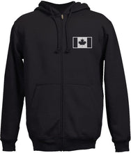 Load image into Gallery viewer, Full-Zip Hooded Sweatshirt w/ Embroidered Canadian Military Flag