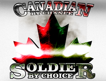 Load image into Gallery viewer, Canadian By Chance Soldier By Choice Vehicle Bumper Sticker
