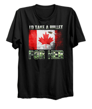 Load image into Gallery viewer, I'd Take A Bullet For Her Military T-Shirt