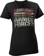 Load image into Gallery viewer, Armed Forces "Sorry" Bullet Women's T-Shirt
