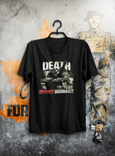 Load image into Gallery viewer, Death Before Dismount Coyote, LAV, Leopard T-Shirt