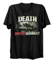 Load image into Gallery viewer, Death Before Dismount Coyote, LAV, Leopard T-Shirt