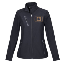 Load image into Gallery viewer, Ladies Softshell Jacket w/ Embroidered Military Flag