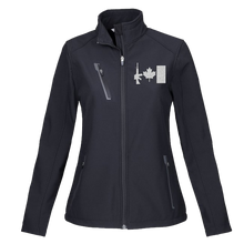 Load image into Gallery viewer, Ladies Softshell Jacket w/ Embroidered Rifle Flag