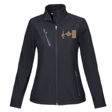 Load image into Gallery viewer, Ladies Softshell Jacket w/ Embroidered Rifle Flag