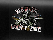 Load image into Gallery viewer, Red, White & Ready To Fight Vehicle Bumper Sticker
