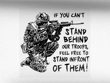 Load image into Gallery viewer, Stand Behind Our Military Vehicle Bumper Sticker