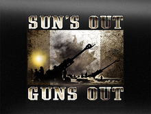 Load image into Gallery viewer, Suns Out Guns Out Artillery Vehicle Bumper Sticker