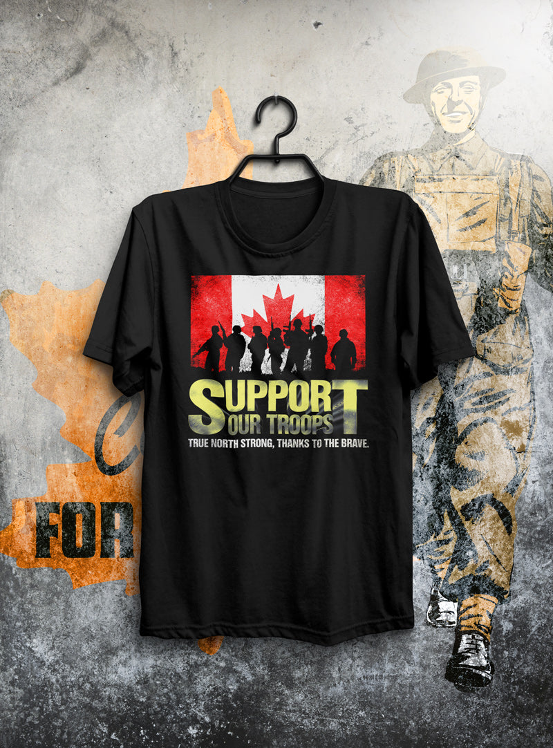 Support Our Troops Canadian Military T Shirt