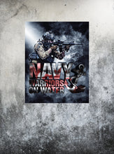 Load image into Gallery viewer, Navy Warriors On Water Poster