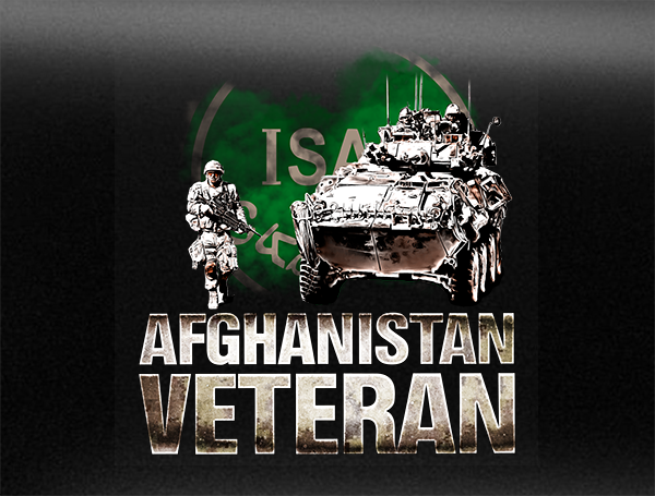 Afghanistan Veteran w/ ISAF Patch Vehicle Bumper Sticker