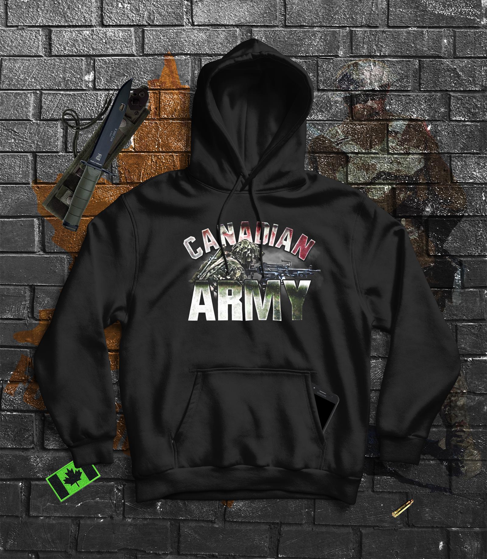 Army Light Machine Gunner Canadian Military Hoodie M