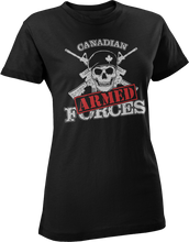 Load image into Gallery viewer, Armed Forces Skull &amp; Crossed Rifles Women&#39;s T-Shirt
