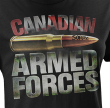 Load image into Gallery viewer, Armed Forces &quot;Sorry&quot; Bullet Women&#39;s T-Shirt
