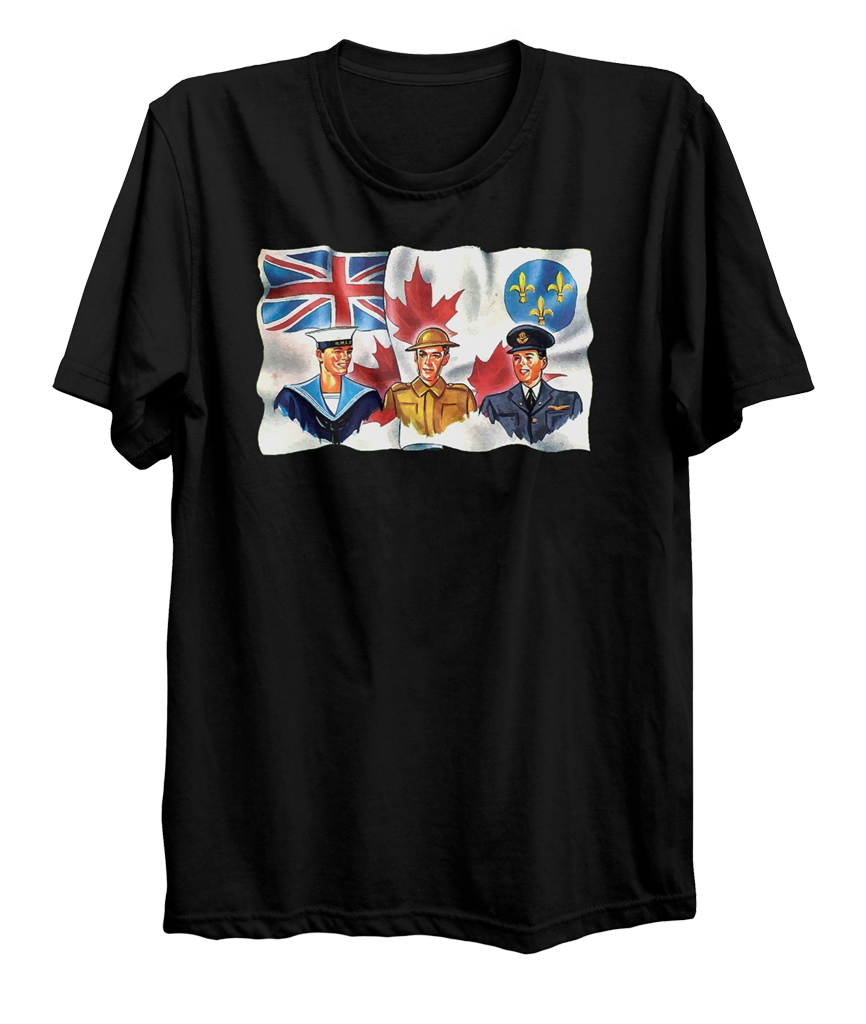 Canadian Army Navy Air Force World War 2 T-Shirt