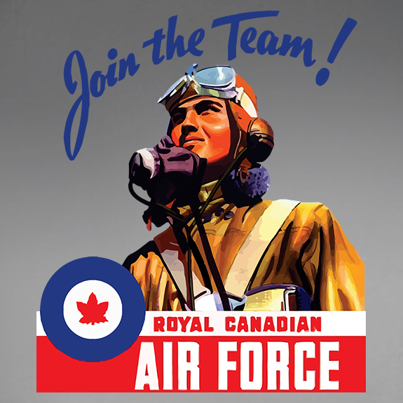 Join The Team RCAF Air Force World War 2 Recruitment Window Decal