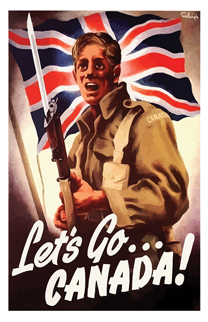 Let's Go Canada World War 2 Poster