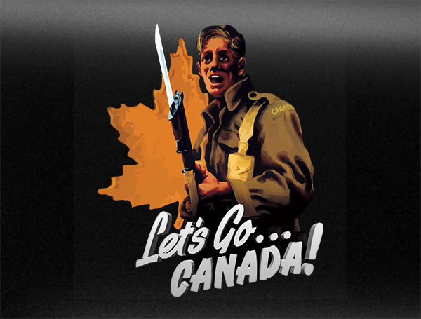 Lets Go Canada World War 2 Vehicle Bumper Sticker