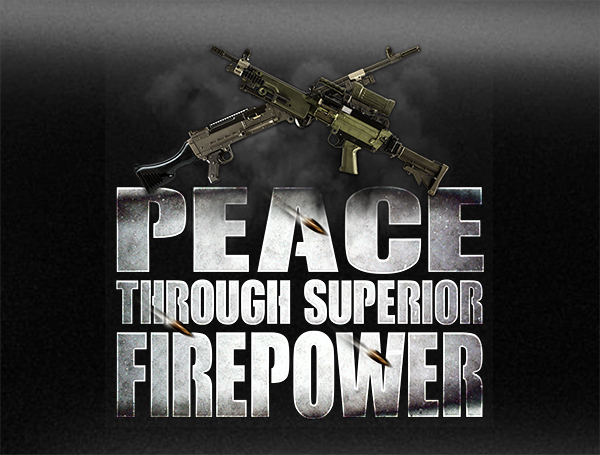 Peace Through Superior Firepower C9/C6 Machine Gun Vehicle Bumper Sticker