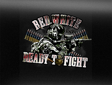 Load image into Gallery viewer, Red, White &amp; Ready To Fight Vehicle Bumper Sticker
