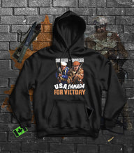 Load image into Gallery viewer, USA-Canada Shoulder to Shoulder World War 2 Hoodie
