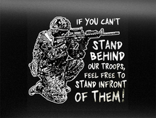 Load image into Gallery viewer, Stand Behind Our Military Vehicle Bumper Sticker
