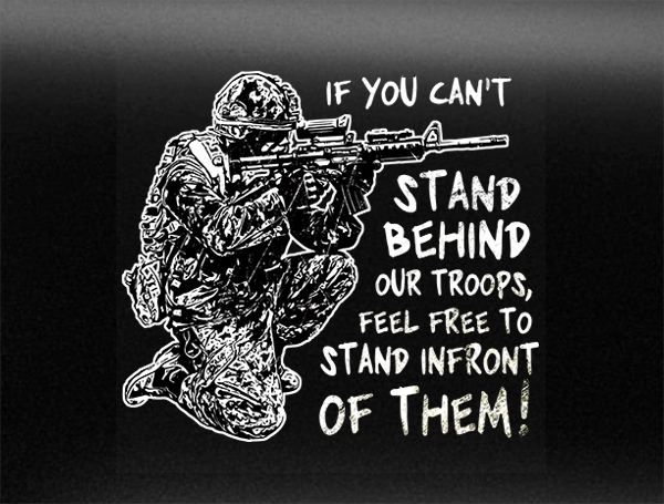 Stand Behind Our Military Vehicle Bumper Sticker