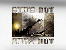 Load image into Gallery viewer, Suns Out Guns Out Artillery Vehicle Bumper Sticker
