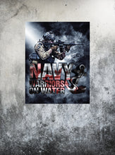 Load image into Gallery viewer, Navy Warriors On Water Poster
